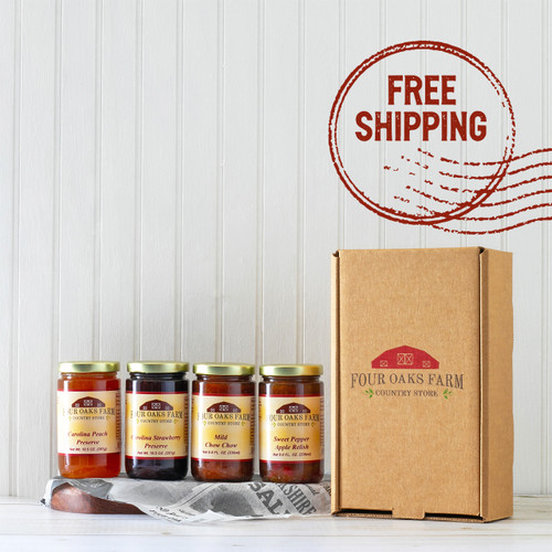 Country Preserves 4 Pack Gift Box | Southern Fruit Jam & Jelly Set