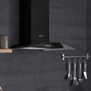 Caple CGC611BK 59.5cm Wall Chimney Hood - Black Glass