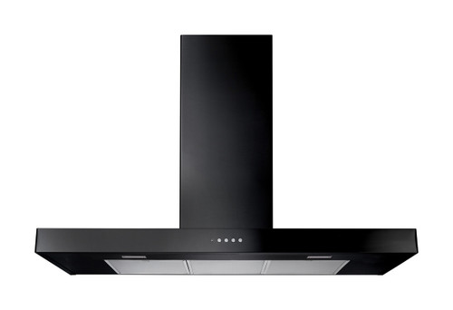 Rangemaster 90cm Flat Chimney Hood - Black/Chrome