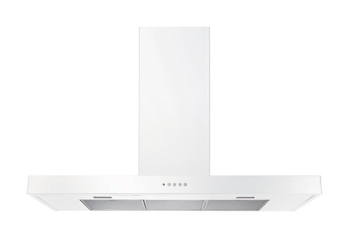Rangemaster 90cm Flat Chimney Hood - White/Chrome