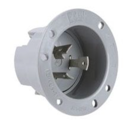 Receptacle, Recessed 30amp 3 prong 120VAC inlet, P&S L530-FI 1