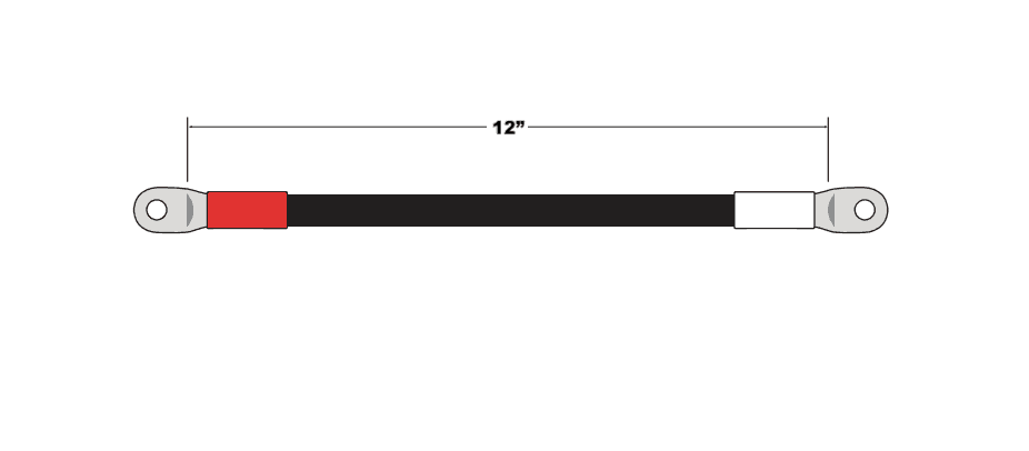 2/0 - 12" UL Cable (Red/White) 1