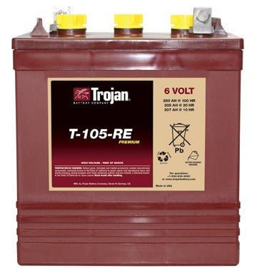 Trojan T-105 RE Flooded Battery 1