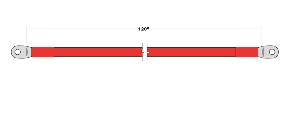 2/0 - 120" Battery Cable - RED 1