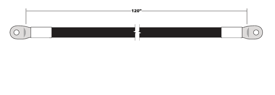 4/0 - 120" UL Cable (White) 1