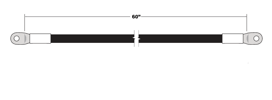 2/0 - 60" UL Cable (White) 1
