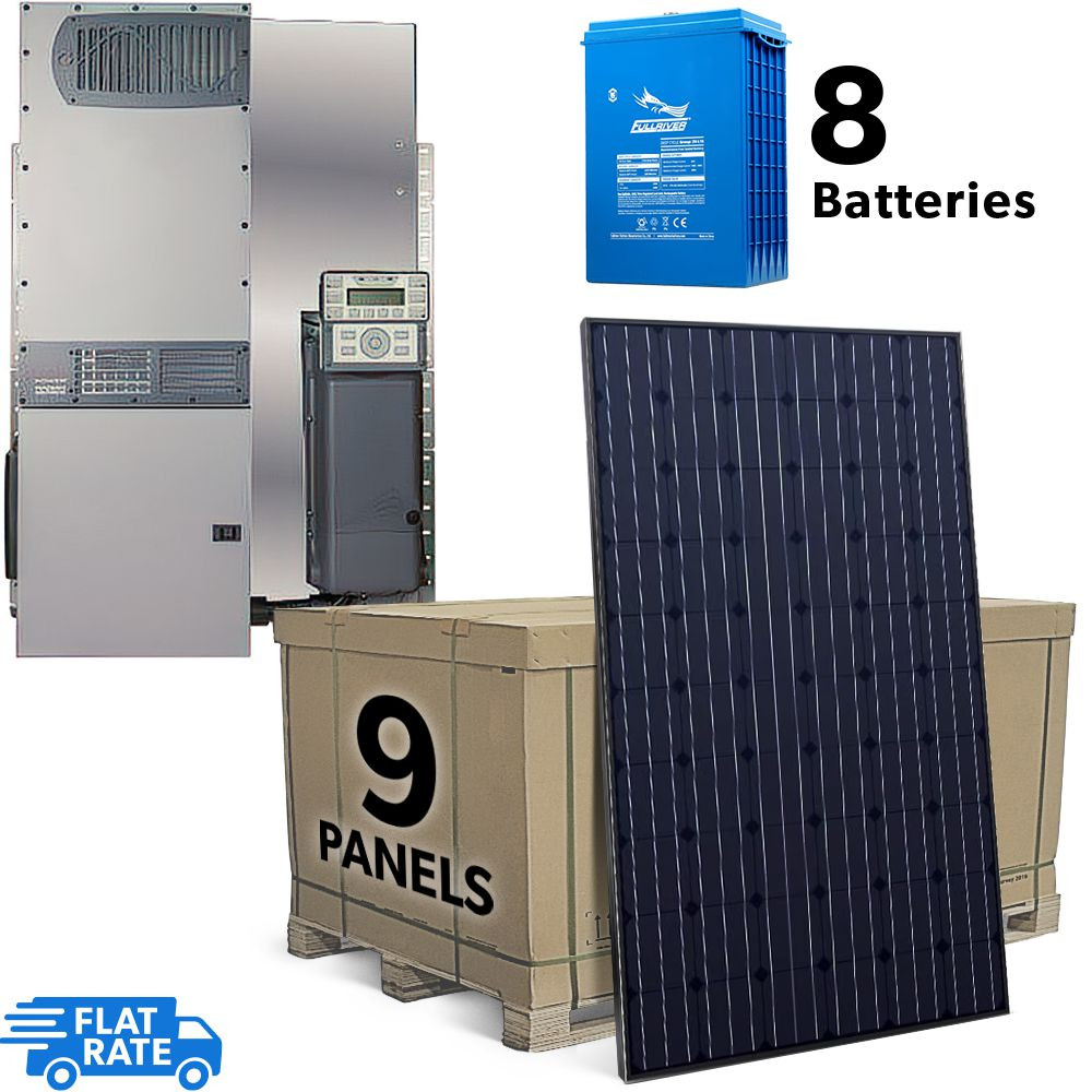 2.88 kW Gridtied Battery Backup Solar System with Outback Power Center and 9x Heliene 320 Panels 1