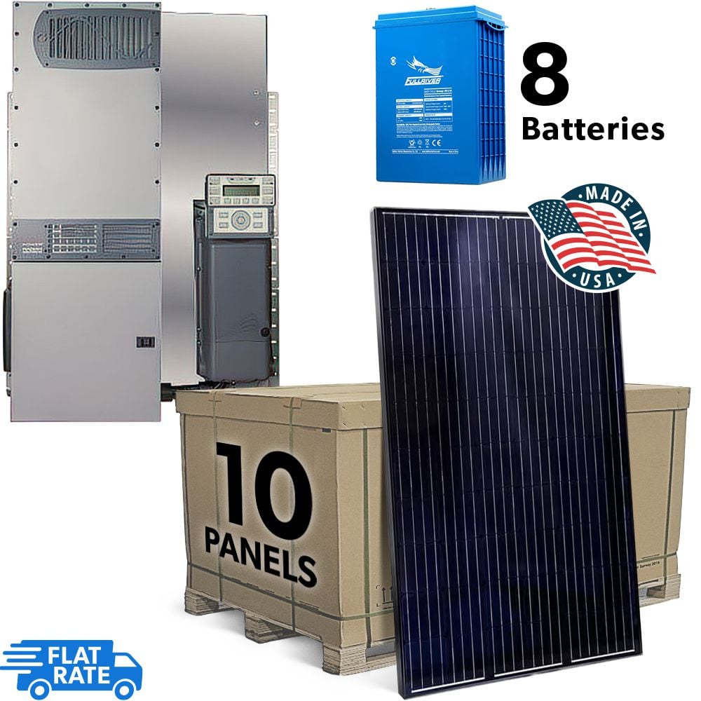 3.25 kW Grid Tied Battery Backup Solar System with Outback Power Center and 10x Mission Solar 325 Panels 1