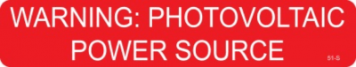 Warning - Photovoltaic Power Source 1