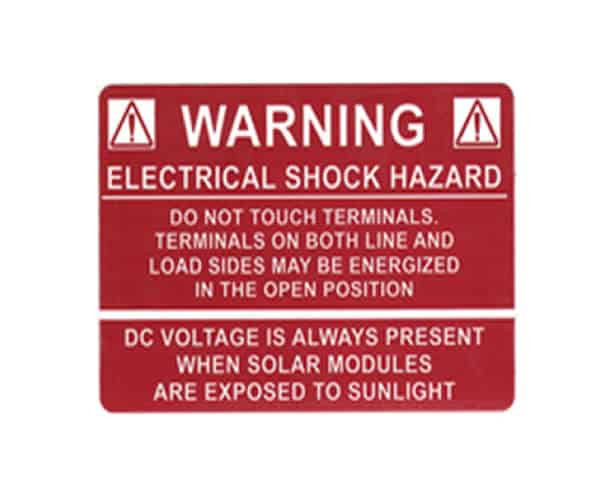 Warning - Electrical Shock Hazard 1