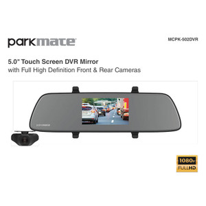 Parkmate MCPK-502DVR 5.0” Touch Screen Mirror DVR with 1080P Front & Rear Recording