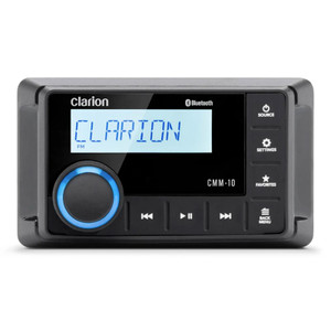 Clarion CMM-10 Marine Compact Source Unit with LCD Display – Ultra-Compact Bluetooth Marine Stereo