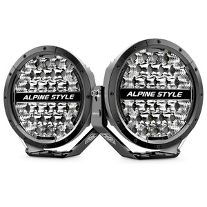 Alpine Style 4x4 9-Inch SummitPro Premium LED Spotlight with DRL (Pair with Wiring Harness)