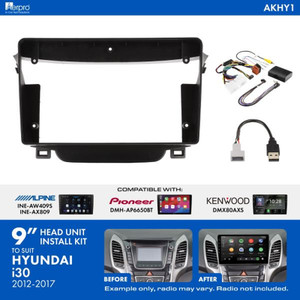 Aerpro AKHY1 9" Installation Kit to Suit Hyundai i30 GD 2012-2017