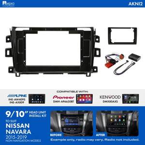 Aerpro AKNI2 9/10" Installation Kit to Suit Nissan Navara D23 2015-2020 Without Factory Navigation