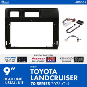 Aerpro AKTO35 9 Inch install kit to suit Landcruiser 70 Series 2023 ON