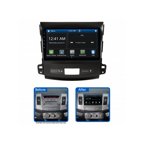 Aerpro AMMB12 Carplay Android Auto replacement system to suit Mitsubishi Outlander (07-12) Peugeot 4007 (09-12) Rockford Amp