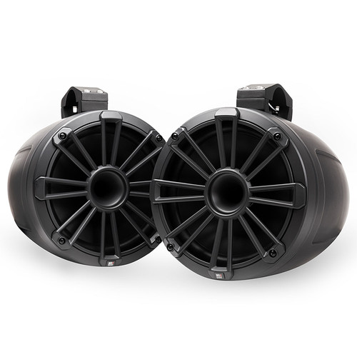 MB Quart MBQNHT2120 8Inch 2-way horn-loaded Nautic coaxial wake tower speaker w interchangeable grilles & mounting clamps (pair) 90 watts RMS 180 watts max