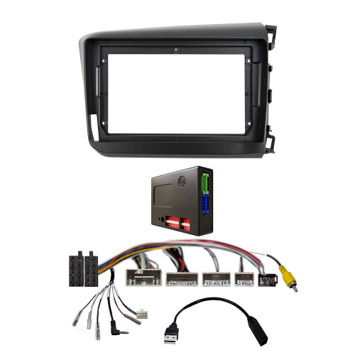 CAC F9HD6K3 9 Inch Fascia Kit Compatible with Honda Civic 2012-2015 Sedan Dash 3 No Side Camera 