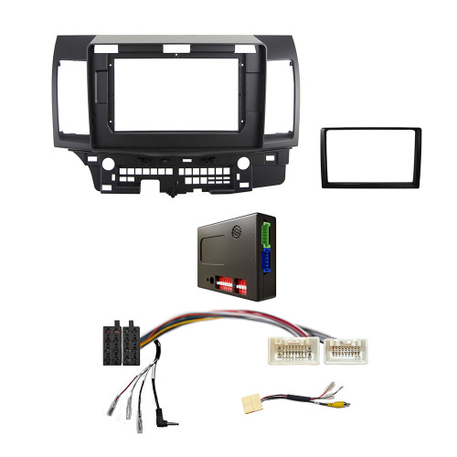 CAC FXMT6K4 9 Inch Fascia Kit Compatible with Mitsubishi Lancer 2007-2013 Dash 4 Rockford Fosgate