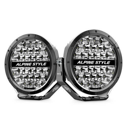 Alpine Style 4x4 7-Inch SummitPro Premium LED Spotlight with DRL (Pair with Wiring Harness)