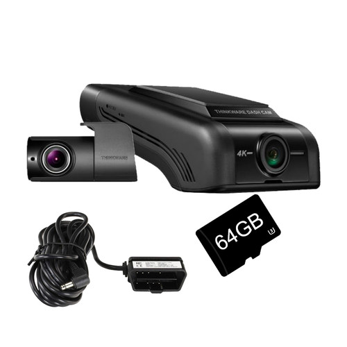 Thinkware U1000PLUS 4K UHD 64GB Dual Dash camera with OBD power kit