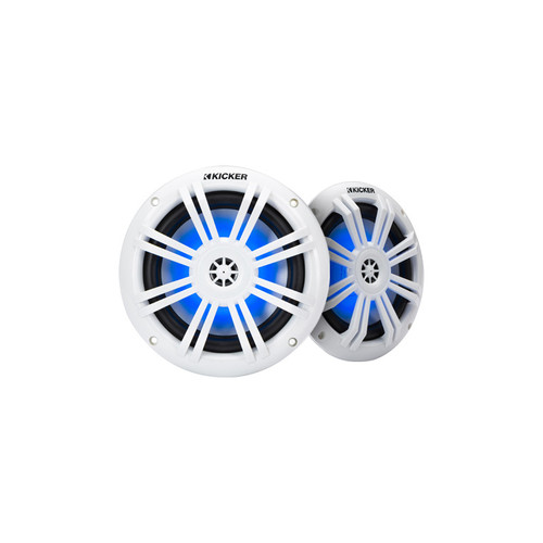 KICKER KM 6.5 inch marine coaxial speaker with RGB LED lighting"
