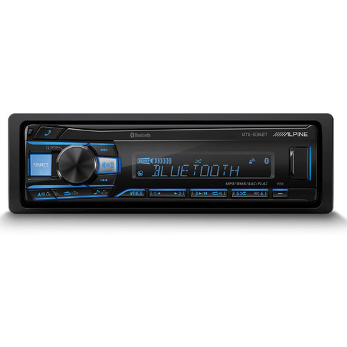 Alpine UTE-63ABT single-DIN Bluetooth car stereo front view