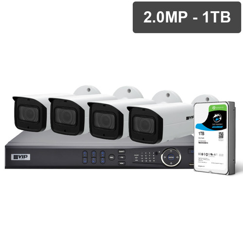 VIP Vision NVRKIT-P421F Pro Series 4 Camera 2.0MP IP Surveillance Kit (Fixed, 1TB)