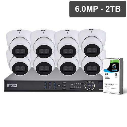 VIP Vision NVRKIT-P862F Pro Series 8 Camera 6.0MP IP Surveillance Kit (Fixed, 2TB)