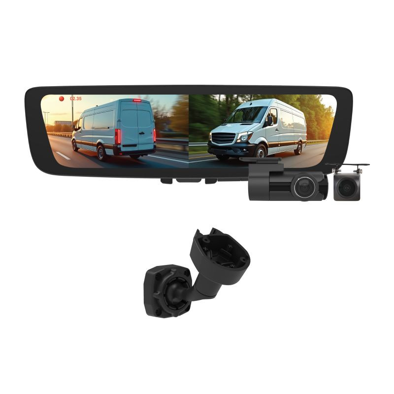 Aerpro AEM2RB3B 9.6 Inch Digital E-Mirror & Front Rear DVR Camera Kit ...