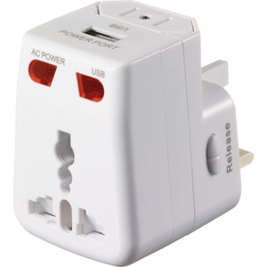 Go Travel World Adaptor + USB Charger