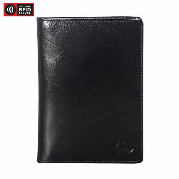 Mancini Equestrian 2 Deluxe Passport Wallet - Black