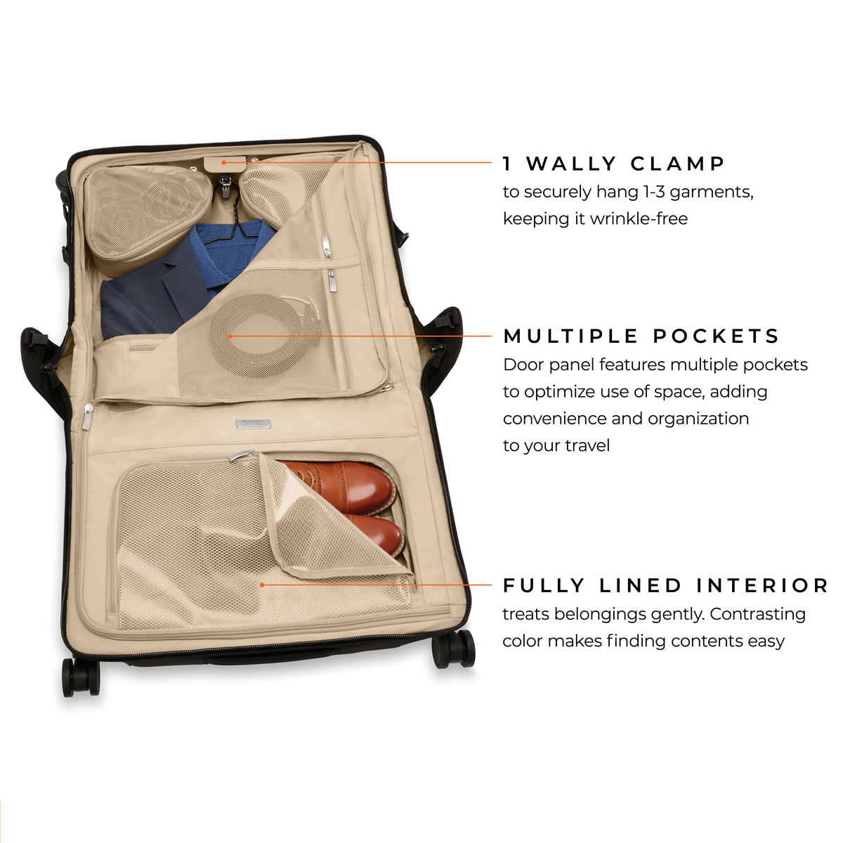 Briggs & Riley Baseline 2 - Wheeled Garment Bag - Carry-On Wide Spinner -  TravelSmarts Luggage & Accessories