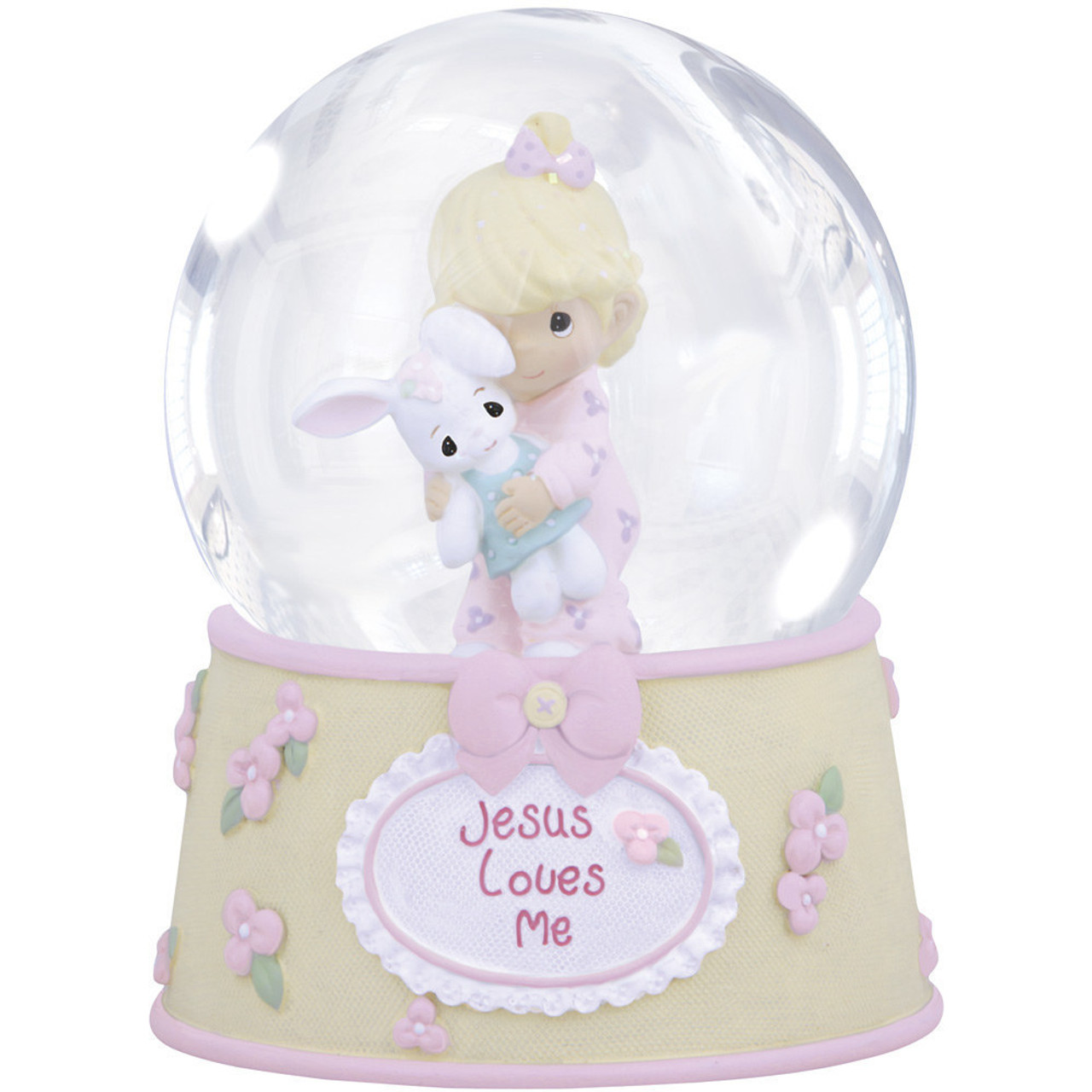 Jesus Loves Me, Resin/Glass Snow Globe, Girl, Musical