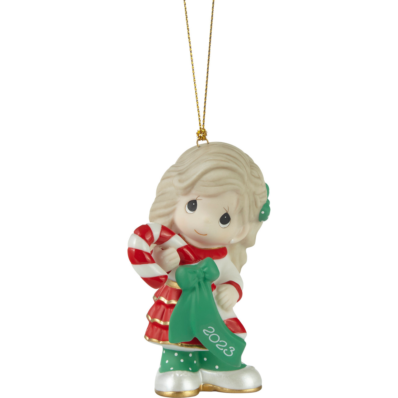 Sweet Christmas Wishes 2023 Dated Girl Ornament