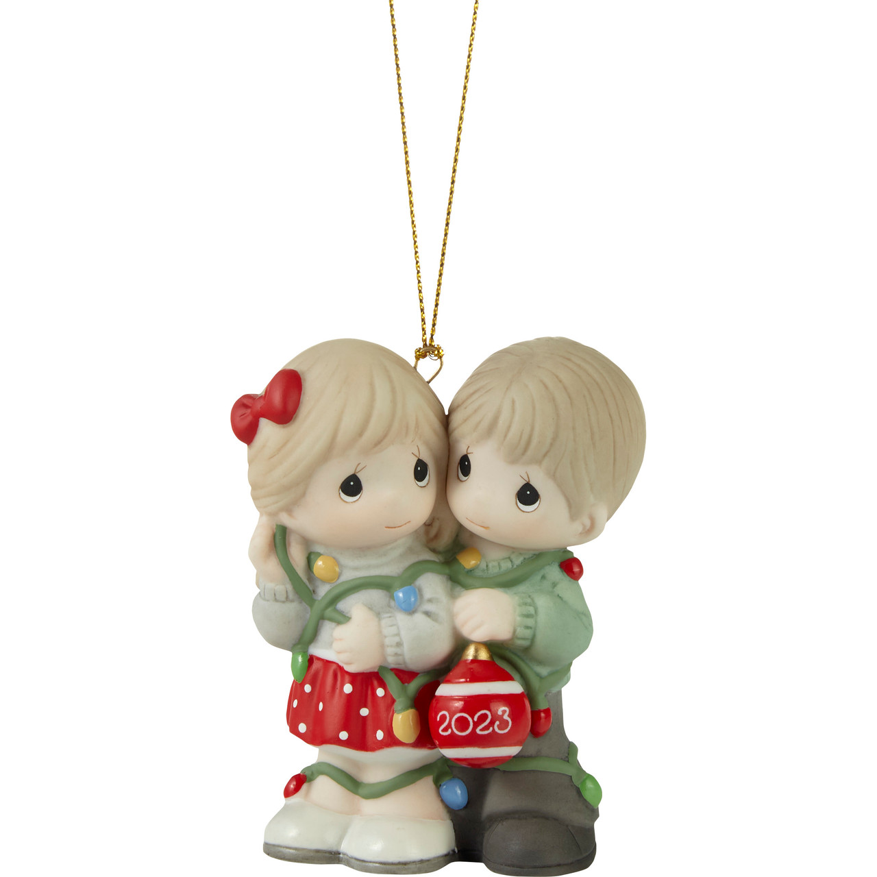 Precious Moments 231004 Our First Christmas Together 2023 Dated Couple  Bisque Porcelain Ornament