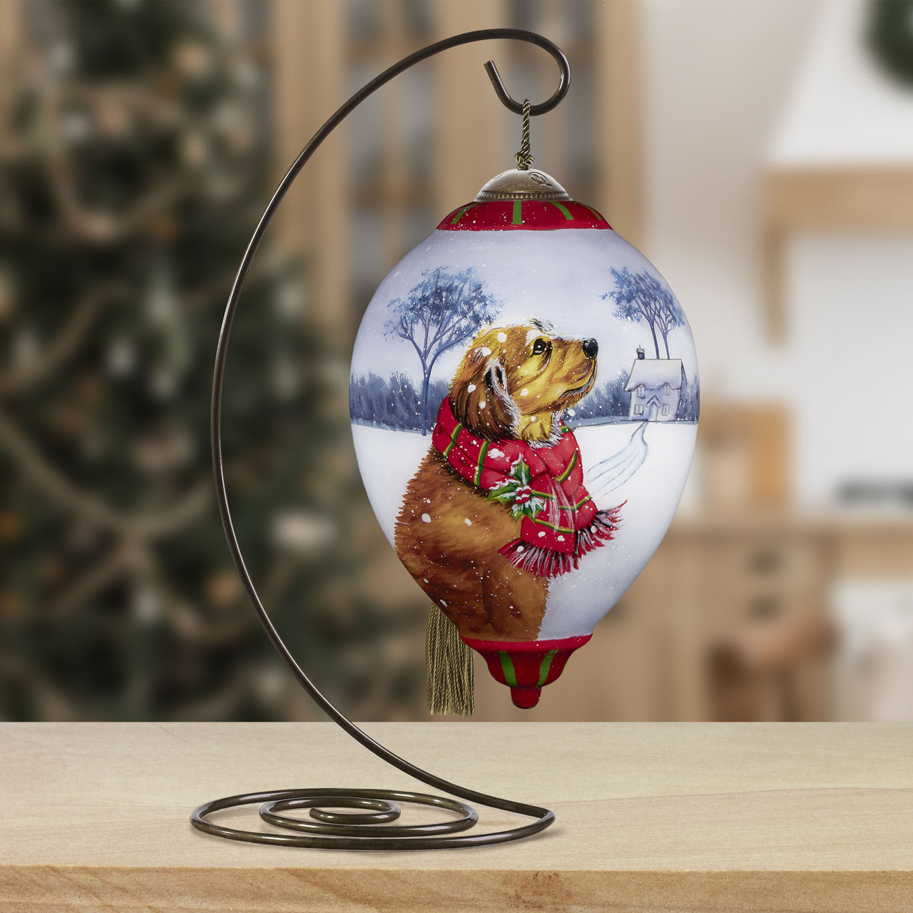 Ne Qwa Art 7251139 First Snowfall Hand Painted Blown Glass Ornament