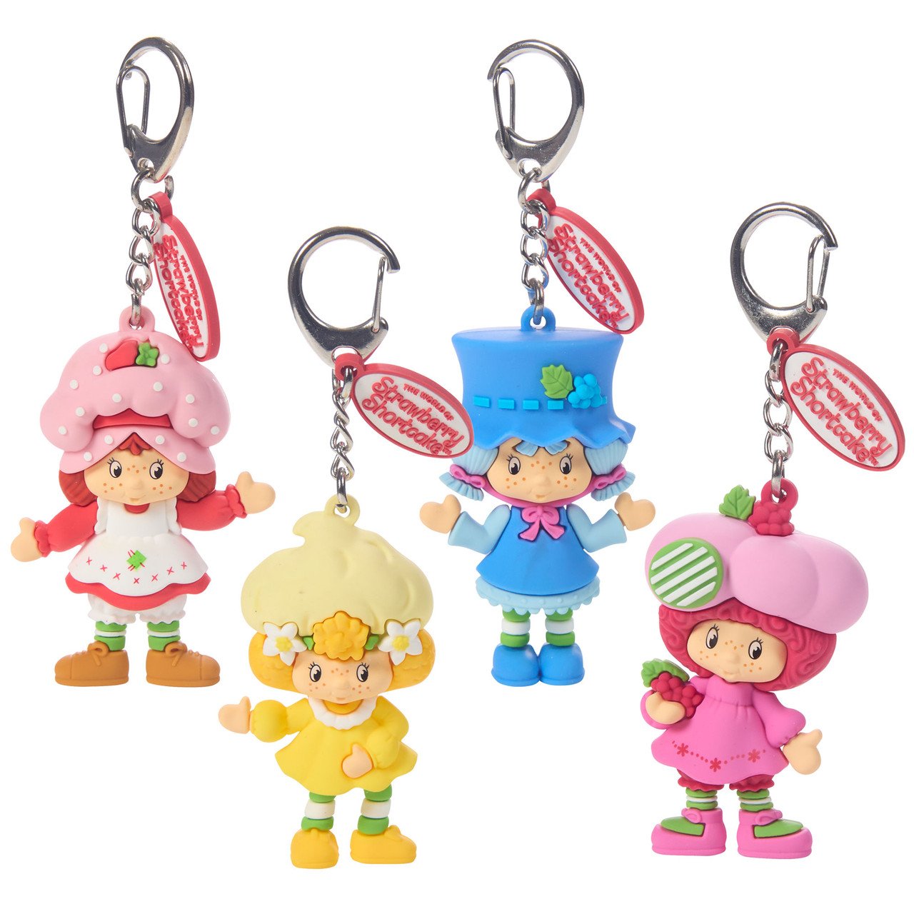 Strawberry Shortcake & Her Berry Besties – Set of 4 Backpack Clips