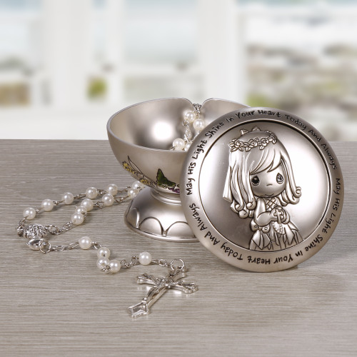 May His Light Shine In Your Heart Today And Always, Rosary Box With Rosary, Girl May His Light Shine In Your Heart Today And Always, Rosary Box With Rosary, Girl