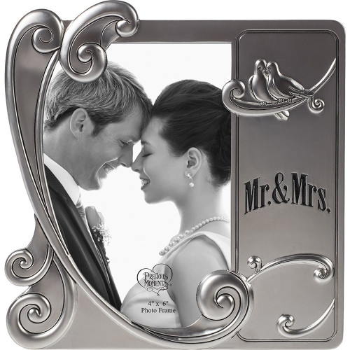 Mr. & Mrs., 4˝ x 6˝ Photo Frame, Zinc Alloy