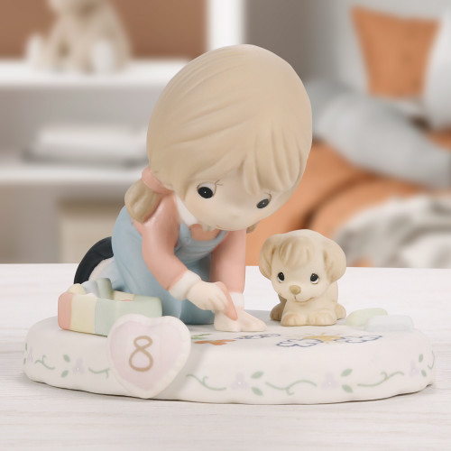 Growing In Grace, Age 8, Brunette Girl Figurine