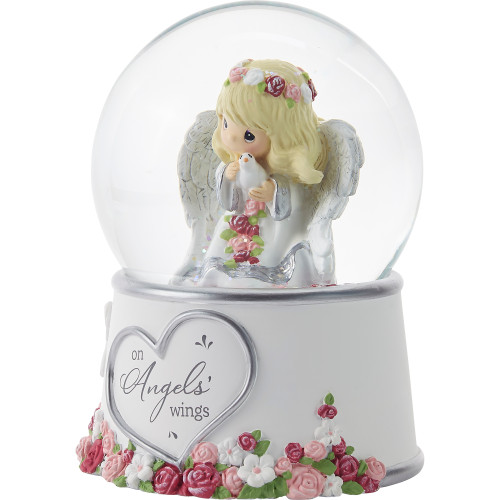 Precious Moments On Angels' Wings Resin/Glass Musical Snow Globe