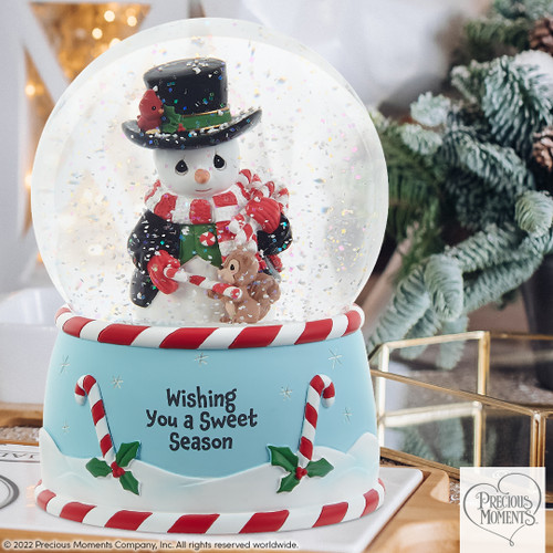 Wishing You A Sweet Season Annual Snowman Musical Snow Globe