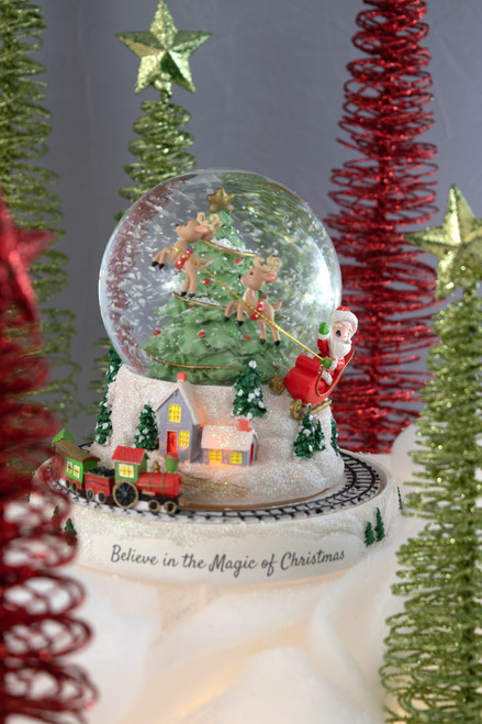 Believe In The Magic Of Christmas Rotating Musical LED Snow Globe