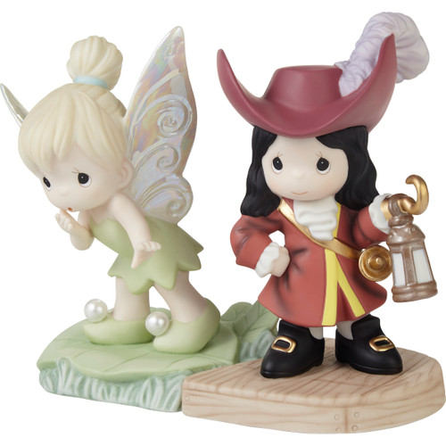 Precious Moments Life Is A Daring Adventure Disney Tinker Bell and Captain Hook 2-Piece Figurine Set