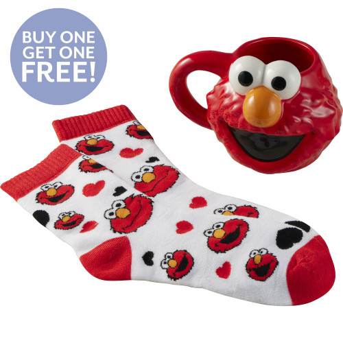 Sesame Street Elmo And Hearts Mug and Socks Set