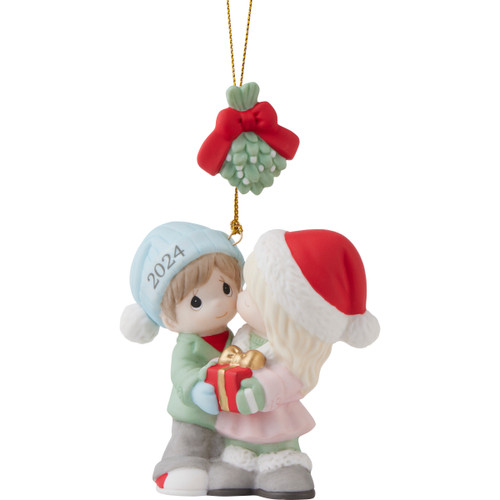 Precious Moments 241004 Our First Christmas Together Dated 2024 Couple  Bisque Porcelain Ornament