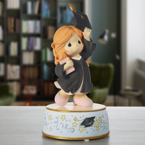 From Cap And Gown To New Horizons Red Hair Girl/Black Gown Graduation Musical From Cap And Gown To New Horizons Red Hair Girl/Black Gown Graduation Musical