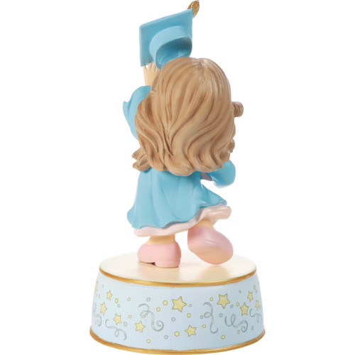 From Cap And Gown To New Horizons Brunette Girl/Blue Gown Graduation Musical